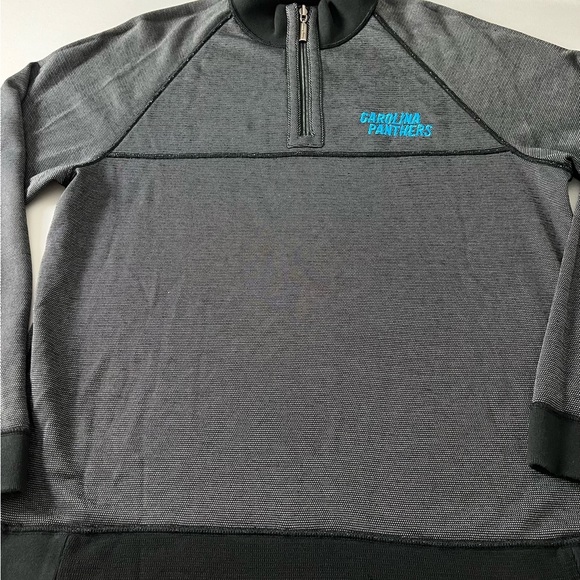 Tommy Bahama Men’s NFL Carolina Panthers half zip reversible sweater Medium - Picture 3 of 5